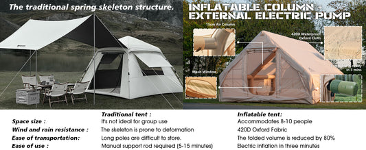 Is a pole tent better than an inflatable tent?