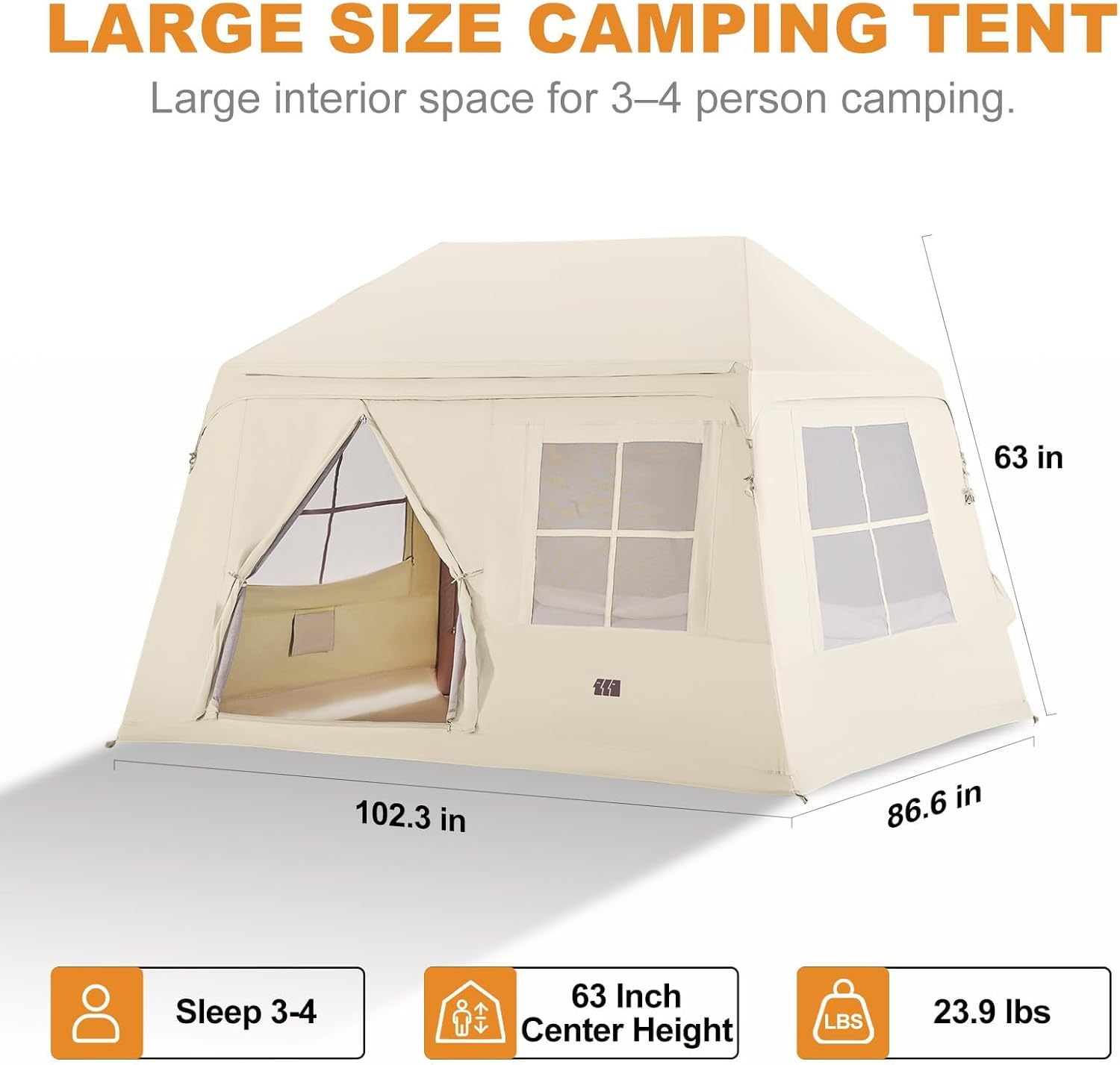Inflatable Tent for 3–4 People Senleeto inflatable camping tent pitched on a lakeshore