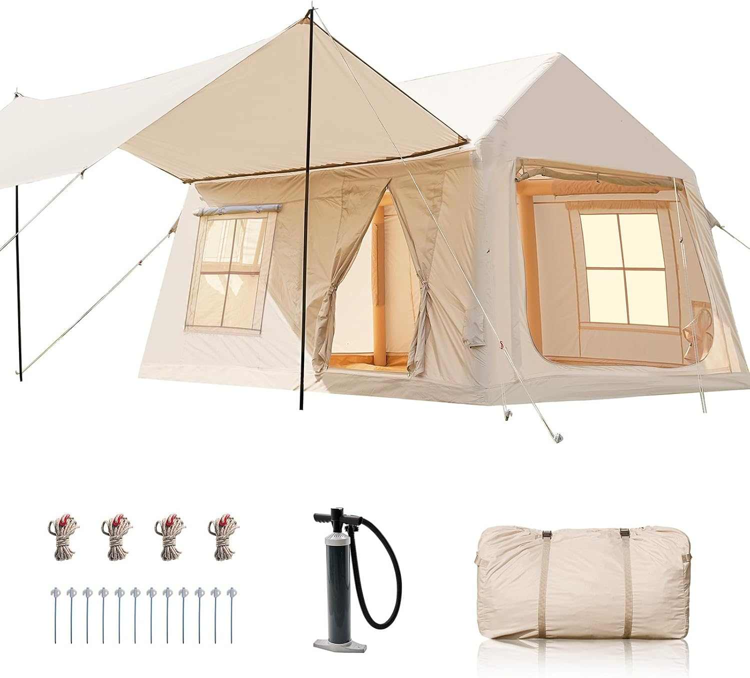 Family Inflatable Camping Tent ready for all‑season adventure on mountain overlook