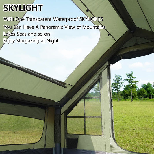 Inflatable Glamping Tent as a 4‑6 people inflatable camping tent at a mountain campsite